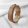Pulsera doble de piel sintética 18+8mm correa de muñeca con hebilla adecuada para llevar letras gadgets de aceite de gota DIY personalidad mano