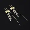 Pendientes Largos de Plata con Borlas de Diamantes Completos Super Brillantes, Populares en Línea, Hacen que el Rostro Parezca Más Delgado, Pendientes de Cadena Elegantes y Versátiles