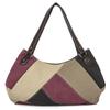 Bolsa de Ombro Feminina 2025 Nova Tendência Versátil Simples Moda Versão Coreana Grande Capacidade Patchwork Color-Blocking Bolsa de Lona