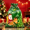 Bolsas de Regalo con Cordón de Halloween y Navidad de Venta Caliente Transfronterizas, Bolsas de Empaque con Cordón Navideño, Decoraciones Navideñas, Bolsas de Aluminio Láser