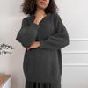 Suéter de Imitación de Visón Transfronterizo Europeo y Americano para Otoño e Invierno para Mujer, Estilo Perezoso, Holgado, Tejido Súper Suave de Manga Larga para Mujer, Versátil