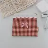 Nova Bolsa de Moedas Xadrez Fofa e Fresca com Acabamento Doce de Renda, Bolsa de Armazenamento de Alto Valor para Estudantes, Porta-Cartões