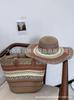 Bolsa de Colorido Rayado Estilo Bohemio Étnico de Venta Caliente Transfronteriza Nuevo Estilo Sombrero de Paja Traje de Paja de Viaje para Mujer