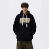 Sudadera con capucha de estilo americano, resistente, de marca de moda, con estampado de letras para hombre, nueva para otoño e invierno, holgada, tipo jersey, top casual