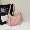 Bolsa de Grande Capacidade para Mulheres 2025 Nova Textura Cor Pura Nicho Primavera Bolsa Transversal de Ombro Único Bolsa Dumpling Feminina