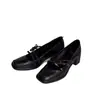 Zapatos Mary Jane Retro Estilo Británico con Lazo para Mujer, Modelos Primavera y Otoño 2026, Punta Cuadrada, Tacón Grueso, Boca Baja, Zapatos de una Sola Pieza de Cuero Genuino