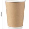 Vaso de Papel Kraft Desechable de Doble Capa, Diámetro de 90 mm, Hueco y Engrosado, Aislado con Tapa, Alto Valor Estético, Adecuado para Bebidas Calientes, Para Llevar y Uso Comercial