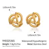 Brincos de Aço Inoxidável com Fio Torcido Moda Transfronteiriça Ouro 18K Versátil Alto Padrão Estilo Europeu e Americano Brincos de Conservação de Cor para Mulheres