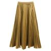 Saia Plissada de Cetim de Acetato Elástico de Cintura Alta Elegante Feiyuan para Mulheres, Nova Cor Sólida de Início de Outono, Midi Versátil Emagrecedora
