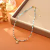 Collar de Piedras Naturales con Cuentas de Color Dopamina, Moda de Lujo Ligero, Sensación de Alta Gama, Personalidad de Nicho, Cadena de Suéter Exquisita y Versátil
