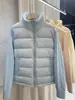 Chaqueta de algodón con retazos de manga tejida estilo coreano para mujer, estilo corto, nuevo modelo de invierno 2026, cuello alto, abrigo ligero y versátil para personas menudas