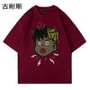 Estación Independiente Manga Corta 2024 Nuevo Verano Algodón Manga Media Top Lavado Americano Viejo Retro Camiseta High Street para Comercio Exterior