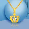 Colgante de Corona de Moda de Imitación de Oro de 18K para Mujer Combinación Perfecta Regalo de San Valentín Cumpleaños Joyería de Oro de Arena de Vietnam