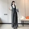 Foto Real de Macacão Espesso com Forro de Lã Falsa Cashmere em Estoque para Outono e Inverno 2025, Moda Gestante de Alta Qualidade Redutora de Idade