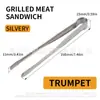 Pinzas para Alimentos de Acero Inoxidable de Grado Alimenticio Transfronterizas, Pinzas para Bistec de Barbacoa, Pinzas de Cocina para Buffet, Pinzas para Carne, Pinzas Palillos