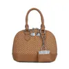 Bolsa Shell Retrô Cor Contrastante 2025 Nova Textura da Moda Mais Fácil de Combinar Bolsa de Mão Casual Estilo Ocidental Bolsa de Ombro Transversal Bolsa Feminina