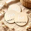 Directamente del fabricante: Divertidas Tarjetas Redondas de Madera para Hitos del Bebé con Impresión a Doble Cara para Anuncios de Nacimiento y Fiestas