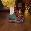 Celebriade da Internet Explosões Retrô Sapatos de Cano Alto com Solado Grosso Feminino 2024 Novo Outono Solado Macio Sola Alta Antiderrapante Resistente ao Desgaste Cano Médio Sapatos da Moda