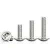 Tornillos PWM de Cabeza Cruz Redonda Niquelados con Arandelas, Tornillos de Cabeza Plana Cruzados, Tornillos para Manijas de Puertas de Gabinete M1.4-M6