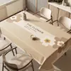 Toalha de Mesa Floral Simples Impermeável e à Prova de Óleo Não Lavável Retangular 2025 Novo Estilo Luxo Leve High-End Toalha de Mesa de Café