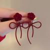 Estilo francês de alta qualidade da menina da moda flor de metal arco brincos de personalidade da moda temperamento Internet celebridade orelha jóias