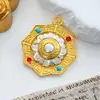 Ornamentos Tibetanos Oito Tesouros Pingente do Mantra de Seis Caracteres Bolsa com Bagua dos Nove Palácios Cartão das Dez Grandes Auspiciosidades Pingente Giratório Colar Pingente