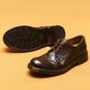 [Exclusivo Vip] Zapatos Casuales de Cuero para Hombre Cuero Genuino Lavado Retro Aterrajado Suela de Cuero Genuino Punta Redonda Zapatos de Hombre de Comercio Exterior