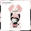 Pijama Feminino Verão Manga Curta Fino Desenho Animado Pequeno Fresco Fofo Estilo Ins Solto Camisola Doce Estudante Roupas de Casa