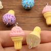 8 colores 15 * 28 mm DIY accesorios de resina verano helado encanto bolso collar pulsera teléfono móvil colgante