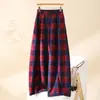 Pantalones Largos Casuales a Cuadros de Bloques de Color Retro Otoño 2026 Suaves Holgados Cintura Alta Pierna Recta Pantalones de Pierna Ancha para el Viaje Diario