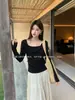 Xiu Xixi Treze Linhas 2026 Primavera Novo Estilo Coreano Elegante Slim Fit Manga Longa Top 89653