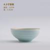 Juego de Platos y Tazones para Uso Doméstico, Vajilla Simple Azul Sombra de Jingdezhen con Tazones y Platos de Cerámica Azul Esmaltado Pintado en Oro, Porcelana de Jingdezhen