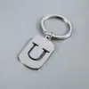 Venta Caliente de Productos Nuevos Transfronterizos 26 Letras Inglesas Huecas de Acero de Titanio Sin Decoloración Accesorios de Joyería Llavero 26 Letras