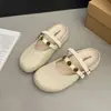 Novas sandálias casuais slip-on de sola grossa para aumentar a altura para mulheres 2026, chinelos Mary Jane de bico fechado para o verão