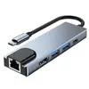Base de Expansión Tipo-C Transfronteriza Proyector de Pantalla Hdmi4K Hub Multifunción Multi-Puerto Estación de Acoplamiento Siete en Uno