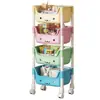 Estante de Almacenamiento Versátil con Ruedas, Carrito de Piso Multicapa, Estante Giratorio de Almacenamiento Macaron, Carrito de Snacks con Polea para Niños