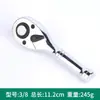 Llave de herramienta de reparación de automóviles de 72 dientes con mango corto, cabeza de llave de carraca de liberación rápida, cabezales de vaso automáticos bidireccionales grandes, medianos y pequeños