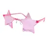 Óculos de Sol Estrela Fina Cinco Estrelas Borda Cor Oceano Sem Aro Personalizados Coloridos Óculos de Sol para Dança Cor de Doce Espelho de Peça Única