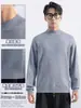 Suéter de Invierno de Cuello Alto Medio para Hombre Yimeng, Prendas de Punto de Manga Larga para Hombre, Camiseta Base Cálida, Moderno y Versátil
