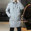 Comércio exterior atacadista inverno novo algodão de tamanho grande para jovens urbanos, jaqueta de algodão à prova de frio de comprimento médio, casaco quente masculino