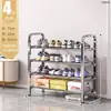 Pedido Mínimo de Una PiezaEstante de Zapatos Simple de Acero Inoxidable, Estante de Almacenamiento de Múltiples Niveles de Pie para el Hogar, Dormitorio, Entrada, Directo del Fabricante