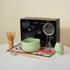 Juego de Té Matcha Flor de Cerezo Estilo Japonés con Batidor de Matcha de 100 Púas, Soporte para Batidor de Matcha, Bol y Batidor de Bambú para Matcha