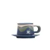 Juego de Taza y Platillo de Café Degradado Taza de Cerámica con Tapa Taza para el Té de la Tarde en Casa u Oficina Regalo para Pareja Logo