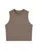 Chaleco Corto Básico de Color Sólido para Mujer, Ropa Interior Transpirable Elástica de Algodón sin Mangas, Camisola Adelgazante de Cintura Alta, Venta al por Mayor desde el Fabricante