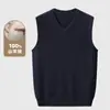 Nuevo Chaleco de Cachemira 100% para Hombre Otoño e Invierno Cuello en V Suéter de Cachemira Versátil de Negocios para Hombre Cárdigan