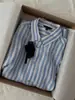 Camisa de Lino Azul Rayada Estilo Francés para Mujer, Verano Delgada Holgada Casual Relajada Camisa de Algodón y Lino, Top Protector Solar