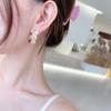 Pendientes de lujo ligeros de estilo francés con nicho de aguja de plata s925 de alta calidad con incrustaciones de circonita brillante y doble mariposa voladora Biyi