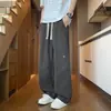 Calças de trabalho estilo americano para homens, calças retas finas de verão 2026, calças largas folgadas plus size, calças compridas casuais da moda