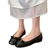 Zapatos Mary Jane Cuadrados de Punta Baja con Lazo Estilo Chanel para Mujer, Nuevos Planos Versátiles de Charol para Primavera/Verano para el Trabajo