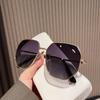 Lentes de Sol Transparentes Azules Combinables para Hombre, Poligonales de Metal para Conducir, Estilo Coreano, Modernos, para Viajes en la Playa para Mujer